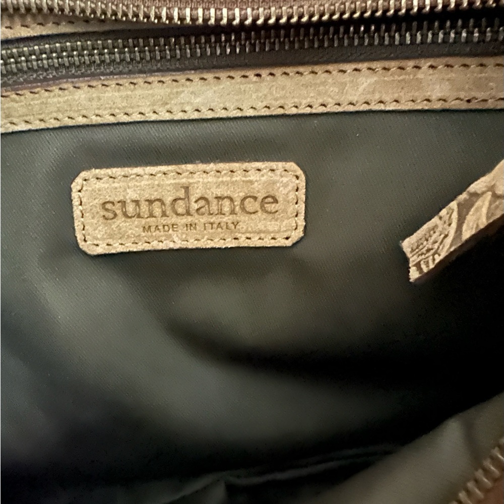 New Without Tags • Sundance Elegant Brown Embossed Leather Shoulder Bag - Picture 6 of 6